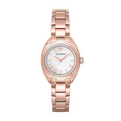 Pre-owned Emporio Armani Womens Wristwatch  Gamma Ar11038 Stainless Steel Gold Rose