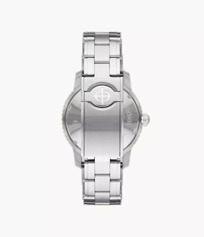 Pre-owned Zodiac Super Sea Wolf Gmt Black Dial Steel Bracelet Watch Zo9405