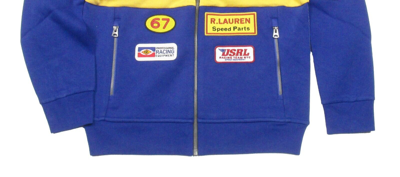 Pre-owned Ralph Lauren Polo  Men's Black Multi Racing Track Jacket