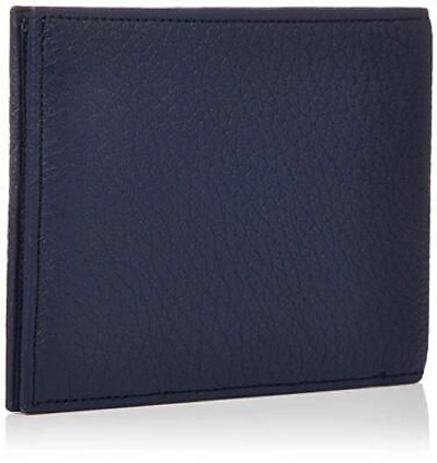 Pre-owned Lanvin [ Collection] Deer Skin Fold Wallet Jlmw8ds1 Navy In Blue