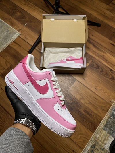 Pre-owned Nike Air Force 1 One Custom 'valentines Day' Shoes Pink Magenta White Womens Sizes