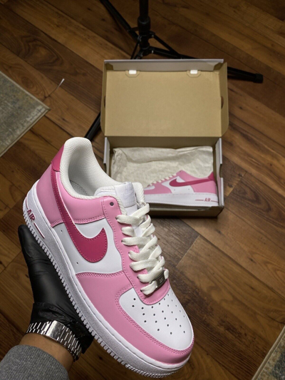 Pre-owned Nike Air Force 1 One Custom 'valentines Day' Shoes Pink Magenta White Womens Sizes