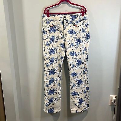 Pre-owned Loveshackfancy X Bogner Fire + Ice “ireen” Ski Snowboard Pants Us14/xxl In Blue