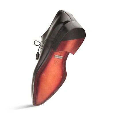 Pre-owned Mezlan Gavino Black Calfskin Leather Mens Oxford (12-m)