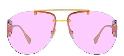Pre-owned Versace Rock Icons Ve 2250 Gold/violet 63/13/145 Women Sunglasses