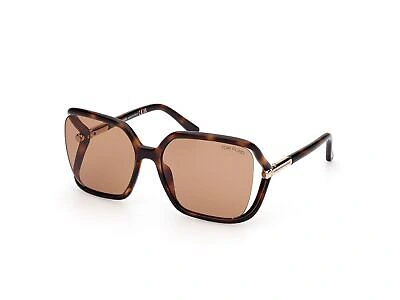 Pre-owned Tom Ford Ft1089-52e-60 Havana Sunglasses In Brown