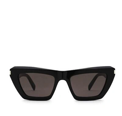 Pre-owned Saint Laurent Yves  Sl-467-001-52 Black Sunglasses In Gray