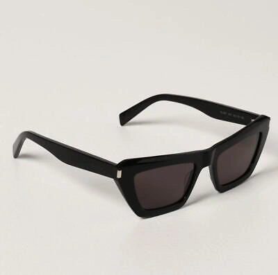 Pre-owned Saint Laurent Yves  Sl-467-001-52 Black Sunglasses In Gray