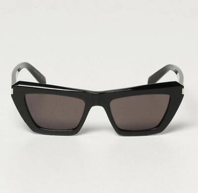 Pre-owned Saint Laurent Yves  Sl-467-001-52 Black Sunglasses In Gray