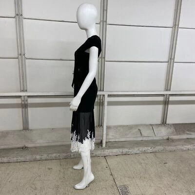 Pre-owned 3.1 Phillip Lim Lace-trim Midi Dress Women's Size 4 Black