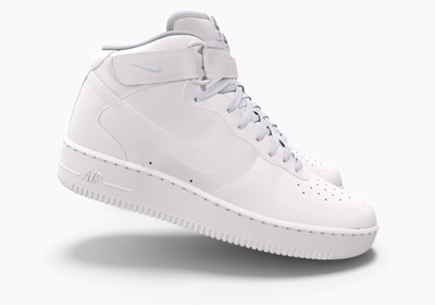 Pre-owned Nike $215 Mens  Air Force 1 Mid Custom All White Premium Leather Bb Shoes