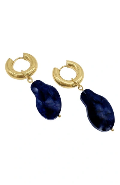 St. Moran Capri Natural Blue Sapphire Huggie Earrings In Blue
