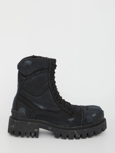 Shop Balenciaga Combat Strike L20 Boots In Black