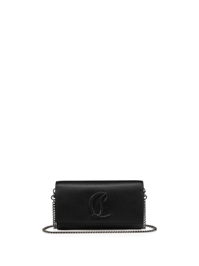 Shop Christian Louboutin By My Side Chain Wallet In Grained Leather In Black