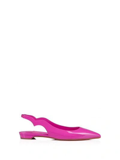 Shop Christian Louboutin Pink Patent Leather Slingback Ballerina In Bolerose Lin Bolerose