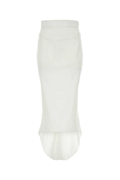 Shop Prada High-low Hem Cut Midi Skirt In Bianco