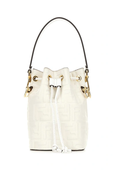 Shop Fendi Mon Tresor Mini Bucket Bag In Bianco