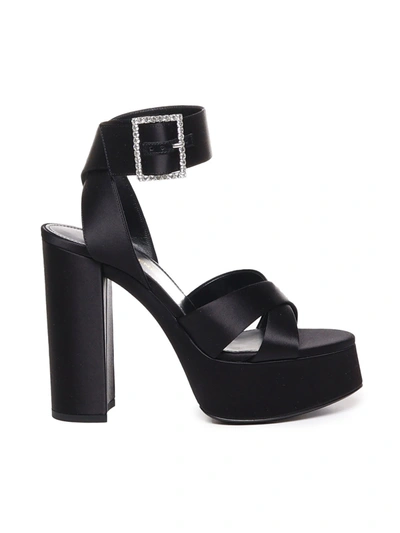 Shop Saint Laurent Bianca Sandals With Platform In Black