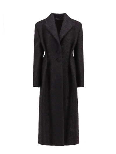 Shop Givenchy Single-breasted Long Coat In Black