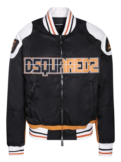 Shop Dsquared2 Rider College Black Bomber Jacket