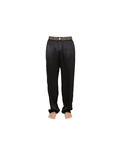 Shop Versace Greek Pants In Black