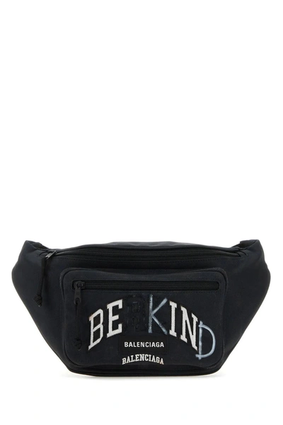 Shop Balenciaga Black Nylon Explorer Belt Bag
