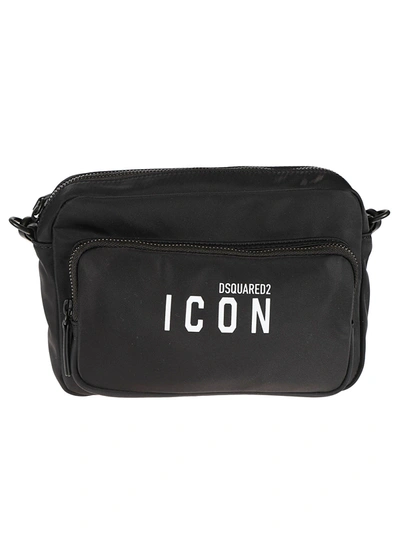 Shop Dsquared2 Icon Logo Print Messenger Bag In Black