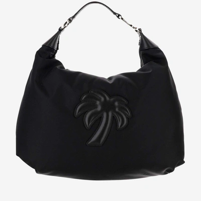 Shop Palm Angels Palm Hobo Bag In Black