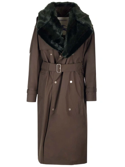 Shop Burberry Kennington Long Trench Coat In Brown