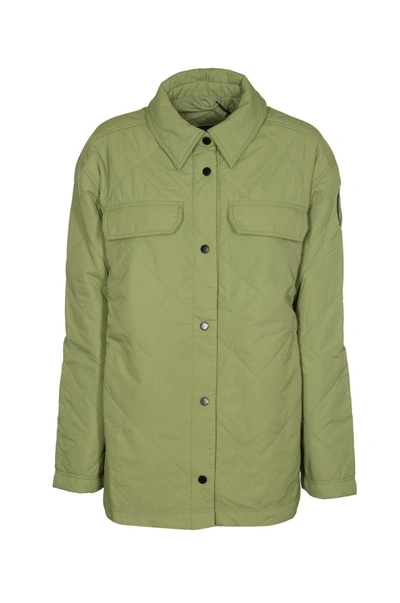 Shop Canada Goose Collared Button-up Quilted Jacket In Cedar Green