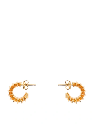 Shop Bottega Veneta Pleat Hoop Earrings In Gold