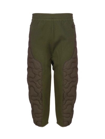 Shop Moncler Padded Trousers In Green