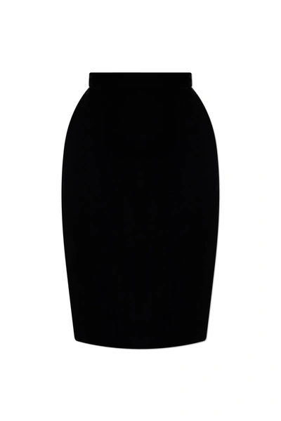 Shop Saint Laurent Velvet Skirt In Nero