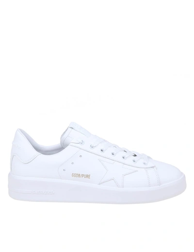 Shop Golden Goose Pure Star Sneakers In White Leather In Optic White