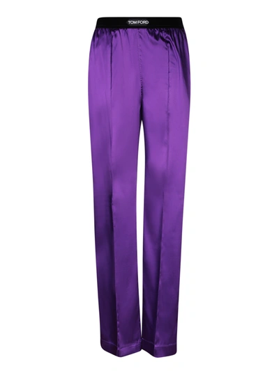 Shop Tom Ford Straight Trousers In Purple