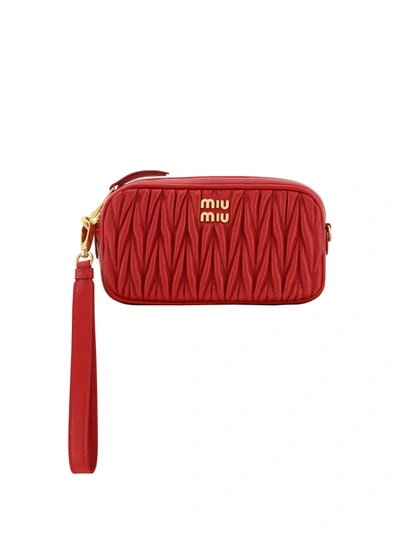 Shop Miu Miu Clutch Bag In Rosso