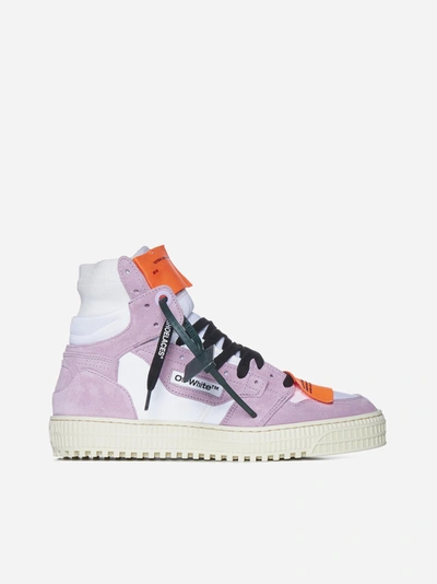 Shop Off-white 3.0 Off Court Canvas And Suede Sneakers In White Lilac
