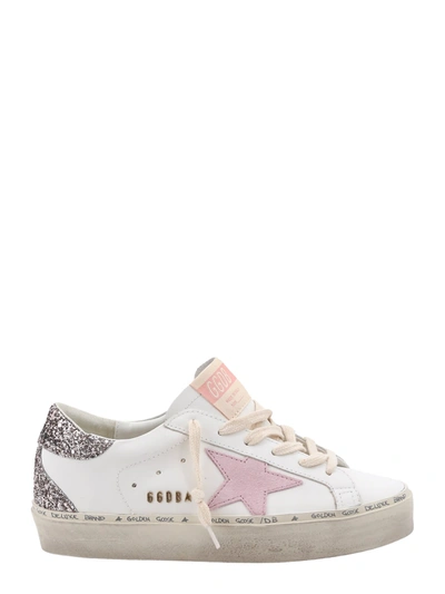Shop Golden Goose Hi Star Sneakers In White/pink/cinder