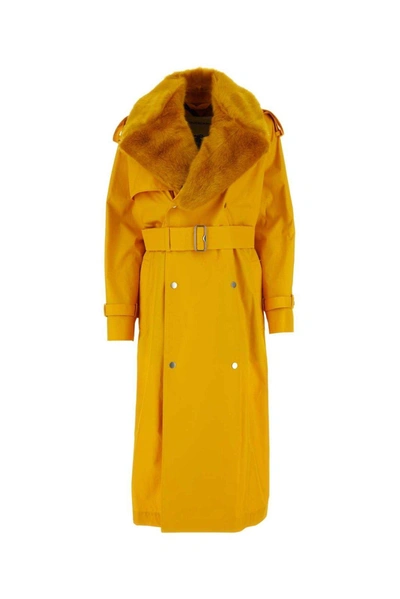 Shop Burberry Kennington Belted-waist Trench Coat In Yellow