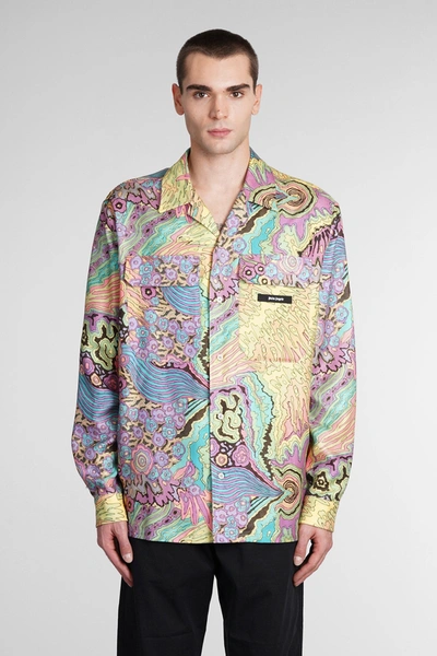 Shop Palm Angels Shirt In Multicolor Wool And Polyester