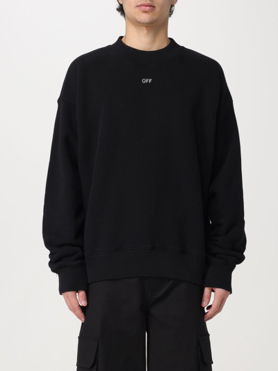 Off-white Off White Men Diagonal Striped Sweatshirt In Black