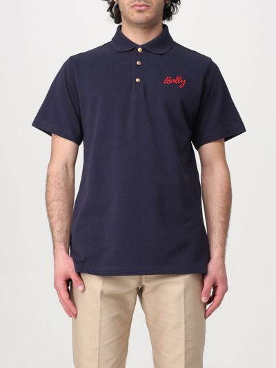 Shop Bally Polo Shirt  Men Color Blue