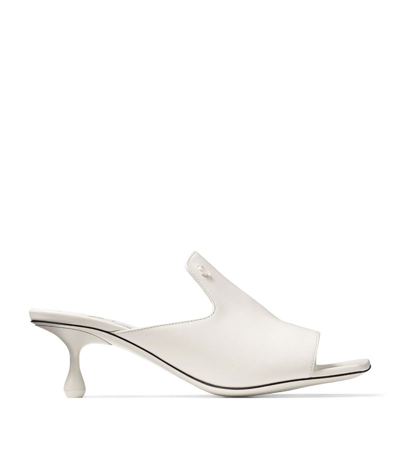 Shop Jimmy Choo Ander 50 Leather Mules In White