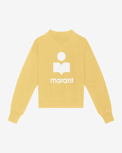 Shop Marant Etoile Moby Logo Sweatshirt In Gelb