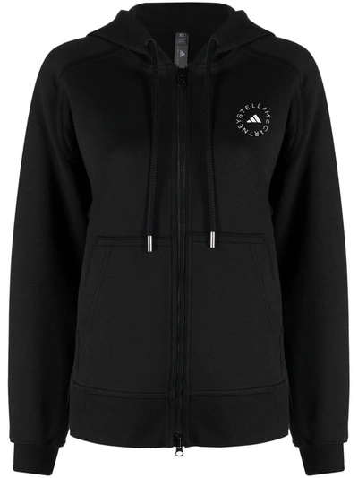 Shop Adidas By Stella Mccartney Fz Hoodie Clothing In Black