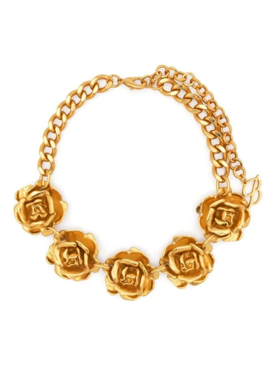 Shop Blumarine Choker Rose Zama Accessories In N0836 Oro Satinato
