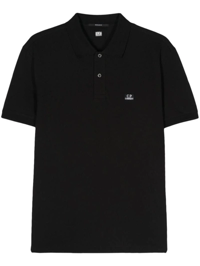 Shop C.p. Company Stretch Piquet Regular Polo Shirt Clothing In Black