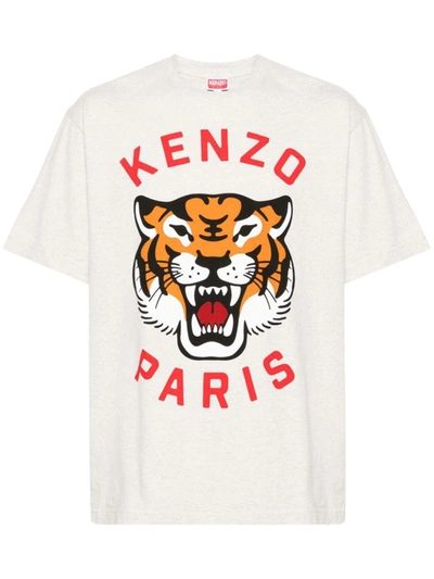 Shop Kenzo Lucky Tiger Oversize T-shirt Clothing In Grey
