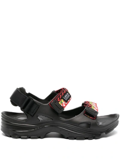 Lanvin Black X Suicoke Wave Curb Sandals In 10 Black
