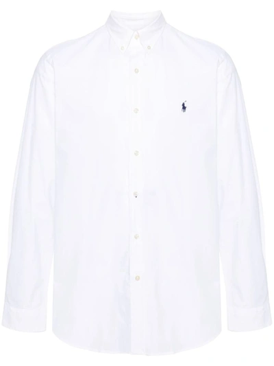 Shop Polo Ralph Lauren Long Sleeve-sport Shirt Clothing In White
